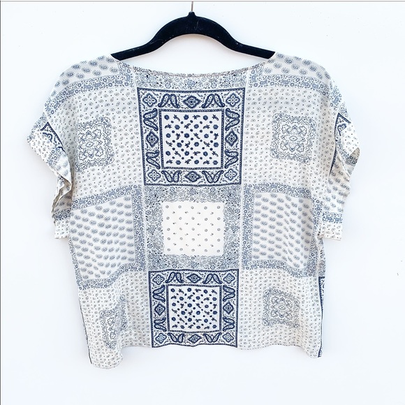 Madewell Kyoto Paisley Bandana Print Silk Top - Picture 4 of 5